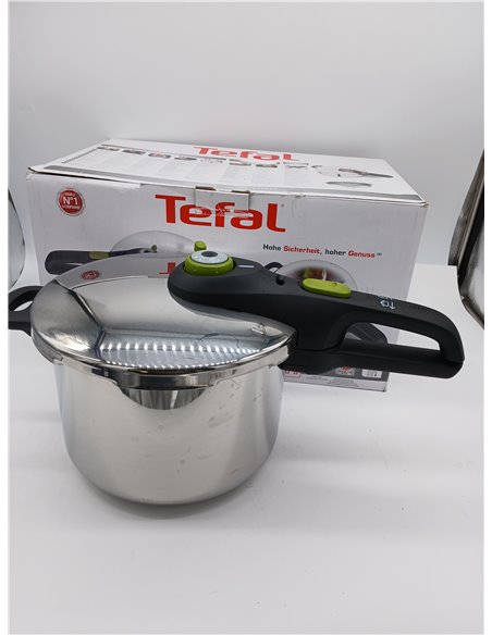 Tefal Secure 5 Neo - Olla a presión de 6L + Cestillo, Ahorro energético hasta 50%, cocción a presión, 2 programas, sistema segur