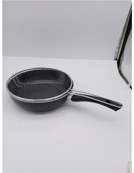 IBILI - Sarten freidora con cestillo indubasic, 26 cms, Aluminio, Antiadherente, Apto para induccion