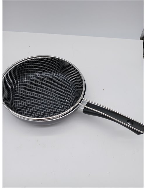 IBILI - Sarten freidora con cestillo indubasic, 26 cms, Aluminio, Antiadherente, Apto para induccion