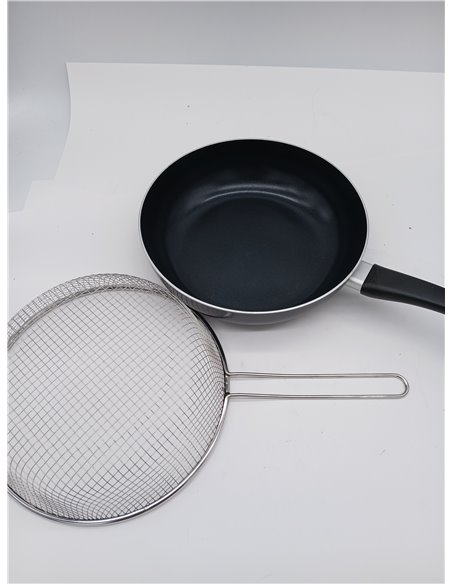 IBILI - Sarten freidora con cestillo indubasic, 26 cms, Aluminio, Antiadherente, Apto para induccion
