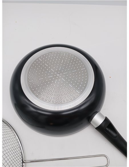 IBILI - Sarten freidora con cestillo indubasic, 26 cms, Aluminio, Antiadherente, Apto para induccion