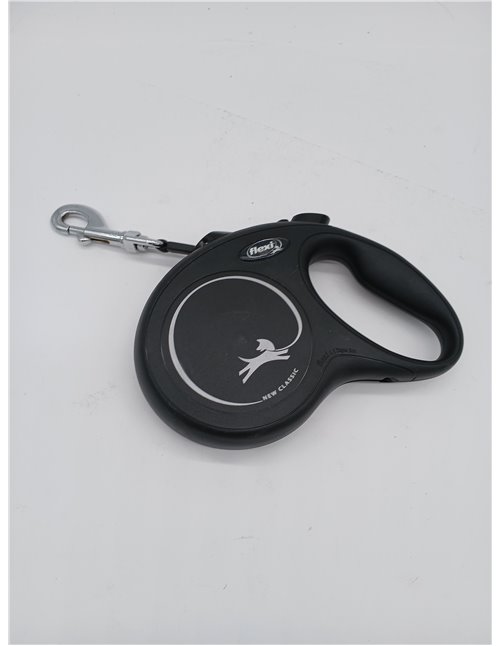 flexi® Classic S Cordón 8 m negro, correa extensible para perros hasta máx. 12 kg