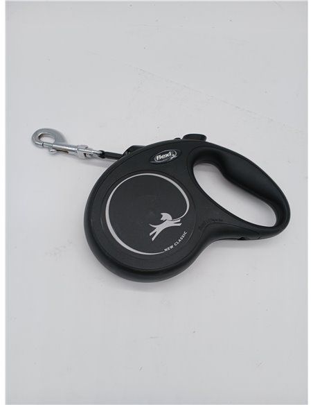 flexi® Classic S Cordón 8 m negro, correa extensible para perros hasta máx. 12 kg