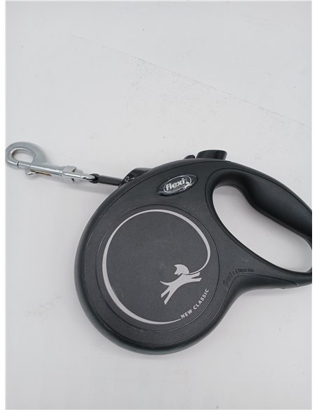 flexi® Classic S Cordón 8 m negro, correa extensible para perros hasta máx. 12 kg
