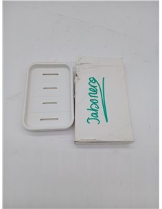 Pieza Jabonera de baño con Drenaje, Jabonera Doble Capa con Desagüe Bandeja de Jabón Rectangular Plástico Portátil, Ahorro de Ja 2