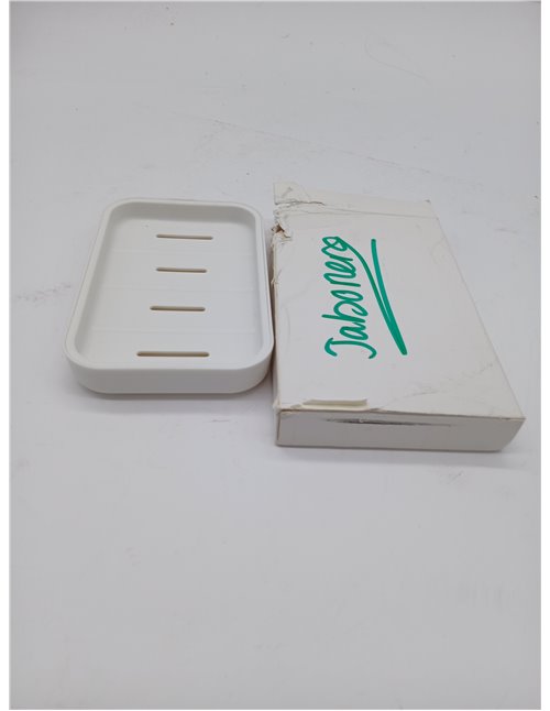 Pieza Jabonera de baño con Drenaje, Jabonera Doble Capa con Desagüe Bandeja de Jabón Rectangular Plástico Portátil, Ahorro de Ja