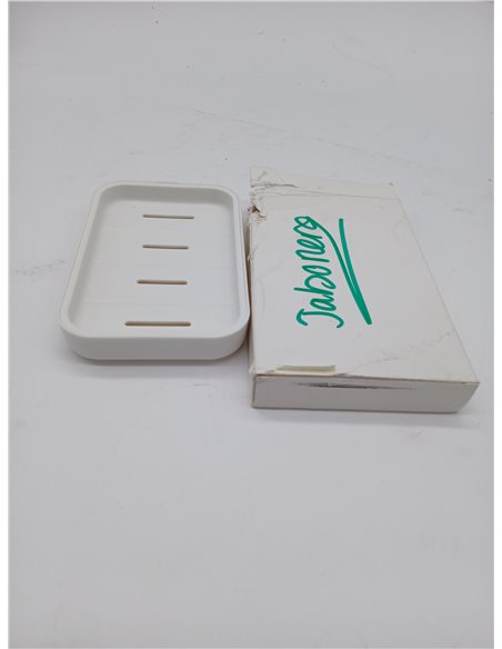 Pieza Jabonera de baño con Drenaje, Jabonera Doble Capa con Desagüe Bandeja de Jabón Rectangular Plástico Portátil, Ahorro de Ja