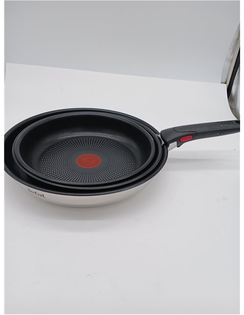 Tefal Ingenio Emotion - Juego de 3 Sartenes 22/24/28 cm + Mango extraíble, Apto inducción, antiadherentes, revestimiento titanio
