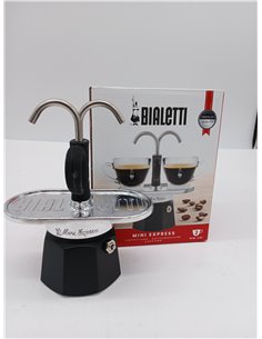 Bialetti - El juego Mini Express Kandisky Moka contiene cafetera para 2 tazas (90 ml), negra, aluminio 2