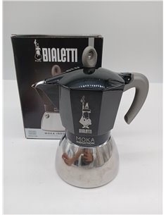 Bialetti - Cafetera Moka de Inducción, Adecuada para todo tipo de Placas, 6 Tazas de Café Espresso (280 Ml), Negro [Clase de efi 2