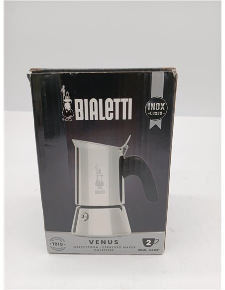 Bialetti Venus Coffee Maker, Anti-Scald Handle, Not Suitable for Induction, 2 Cups (85 ml), Stainless Steel