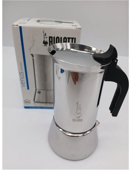 Bialetti Venus Caffettiera in Acciaio Inox, Adatta all'Induzione, Inossidabile, Argento, 6 Tazze