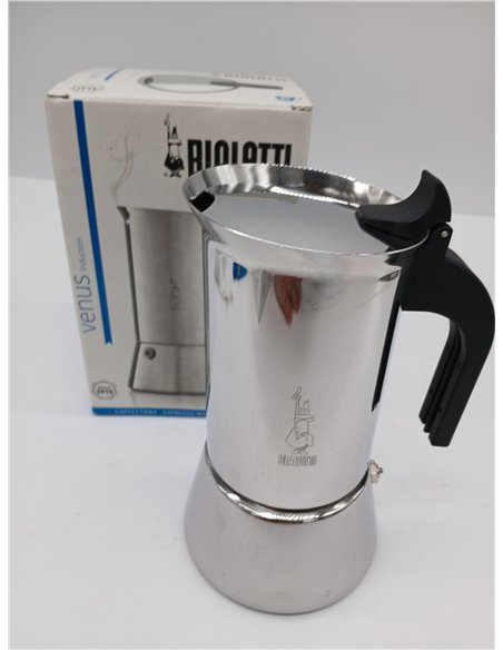 Bialetti Venus Caffettiera in Acciaio Inox, Adatta all'Induzione, Inossidabile, Argento, 6 Tazze