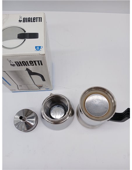 Bialetti Venus Caffettiera in Acciaio Inox, Adatta all'Induzione, Inossidabile, Argento, 6 Tazze