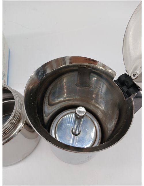 Bialetti Venus Caffettiera in Acciaio Inox, Adatta all'Induzione, Inossidabile, Argento, 6 Tazze