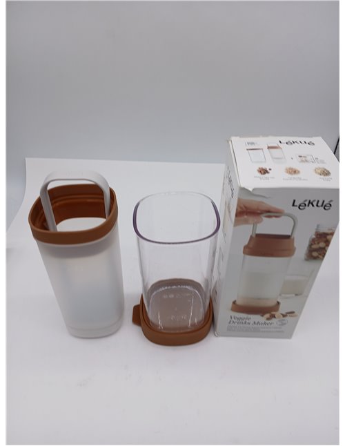 Lékué Recipiente para elaborar bebidas vegetales caseras, Marrón, 1000 ml