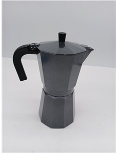 Monix Vitro Noir Cafetera Italiana de Aluminio, 12 Tazas de Capacidad, Mango termoresistente, Recubrimiento Antiadherente, Fácil 2