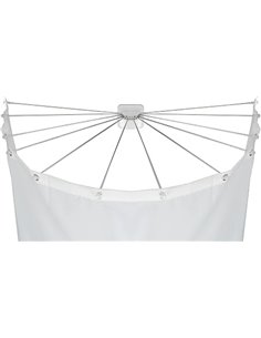 WENKO Shower Umbrella with 12 Arms Stainless Steel – Spider Shower Rod, Shower Curtain Holder, Plastic (ABS), 96 x 10.5 x 72 cm,