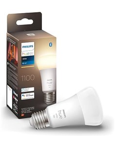 Philips Hue - Bombilla Inteligente, A60 E27, Luz Blanca Cálida Regulable, 10.5W, Compatible con Alexa y Google Home