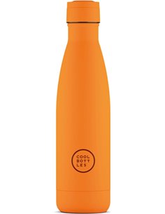 Cool Bottles - Botella de Agua de Acero Inoxidable - 500 ml - Vivid Orange - 26,5 x 7 cm - Botella Térmica Hermética - Bebidas F