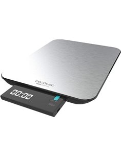 Cecotec Báscula de Cocina Digital Cook Control 9000 Waterproof, Alta Precisión, Acero Inoxidable, Resistente al Agua, Pantalla L