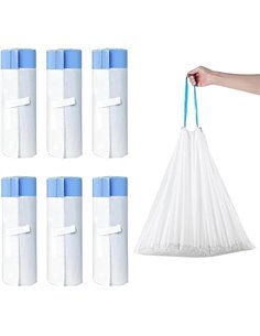 RMAN 90 Piezas Bolsas Arenero Gatos con Cordón Grande Bolsa Basura para Arenero Gatos Autolimpiable 55 x 30 cm, Resistentes a Lí