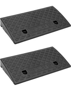 QWORK® 2PCS Rampa de Carga de Plástico, Bordillo Rampa, para Sillas de Ruedas, Motocicletas, 49x27x7 cm