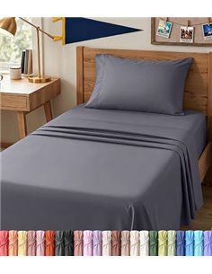 Utopia Bedding Sábanas tamaño Individual XL, Ropa de Cama de 3 Piezas, Microfibra cepillada, Resistente al Encogimiento y a la d