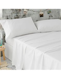 Burrito Blanco Sábanas de Hostelería | Juego de Sábana Cama 90 | Cama Individual | Ropa de Cama Algodón/Poliéster | Fácil Planch