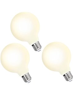 Bombillas Redondas Globo Grandes Bajo Consumo LED Filamento, G95 6W 650Lm Casquillo Edison E27, Luz Calida 3000K para Lampara Co