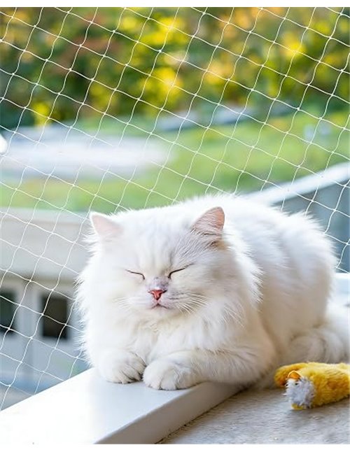 Red para Gatos Terraza 10 × 3 m Transparente, Malla para Gatos, Resistente a los Rayos UV, Resistente a la Intemperie, para Gato