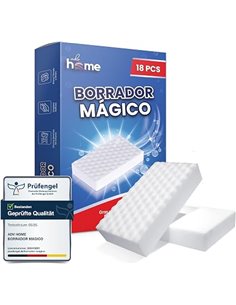Borrador Mágico 18 uds – Esponja Mágica Reutilizable para Manchas Difíciles – Limpieza con Agua, Sin Químicos, Ideal para Parede