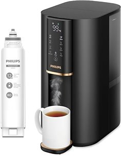 Philips Water 6100 Dispensador pór Osmosis Inversa: agua caliente al instante, filtración RO 5 en 1 reduce 110 contaminantes, re