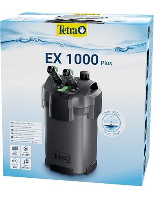 Tetra EX 1000 Plus External Filter Complete Set, 100-300 Litres, Energy Efficiency and Quiet