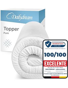 Topper de colchón Dailydream 80x200 cm | Espuma viscoelástica | Altura de 5 cm | H1/2 | Edición Pure, Modelo M | para Camas Box 