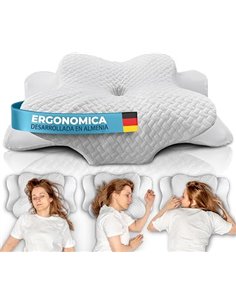 Glückstoff® Almohada de Memory Foam [para Todas Las Posiciones DE Descanso] – Almohada Ergonómica de Memory Foam – Almohada Suav