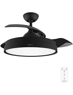 Cecotec Ventilador de Techo con Aspas Retráctites y Lámpara EnergySilence Aero 4280 Invisible Black. 40 W, Diámetro 42" (106cm),