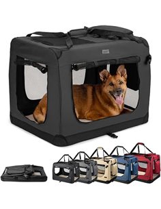 lionto Transportín para Perros Bolsa transportín para Perros Transportín Plegable Autobox Bolsa para Animales pequeños, (XL) 82x