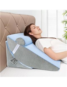 Babenest Orthopedic Wedge Pillow for Bed, Set of 3 Triangle Pillows with Headrest for Leg Lift, After Surgery, Acid Reflux, Back