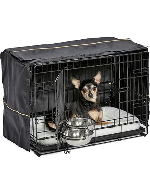 MidWest Homes for Pets XS Kit de inicio iCrate de doble puerta, pack de jaula de 59 cm para perros extra pequeños, incluye jaula