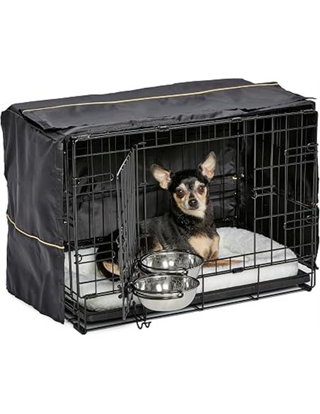MidWest Homes for Pets XS Kit de inicio iCrate de doble puerta, pack de jaula de 59 cm para perros extra pequeños, incluye jaula