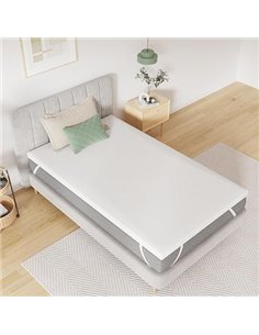 Novilla Sobrecolchón, 80x190 7.5 cm Topper Colchón de Fibra, Sobrecolchón de Espuma Confort y Lavable a 60°C, Transpirable y Fre