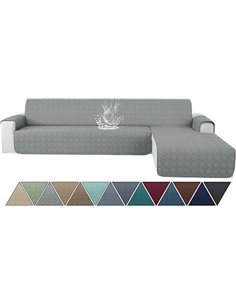 Ystyle Waterproof 3 Seater Sofa Chaise Longue Covers, Left/Right Universal Reversible Furniture Protector, Non-Slip and Stain Re