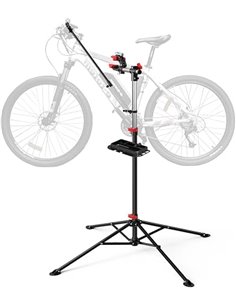 VOUNOT® Caballete Bicicleta Portátil, Soporte Reparación Bicicleta con Bandeja de Herramientas, Altura Ajustable, Soporte Caball