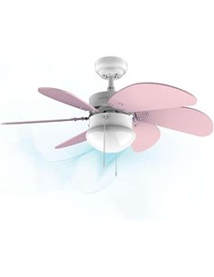 Cecotec Ventilador de techo EnergySilence 3600 Vision Purple. 50 W, Diámetro 92 cm, Lámpara, 3 Velocidades, 6 Aspas reversibles,