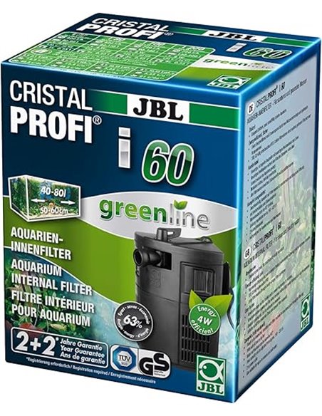 JBL CristalProfi i60 Greenline Internal Filter with Low Energy Consumption for 40 to 80 L Aquariums