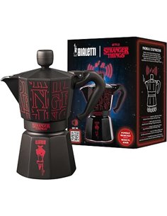 Bialetti Moka Express Stranger Things Italian Coffee Maker 6 Cup (270ml), Musical Knob with USB-C Charging, Not Suitable for Ind