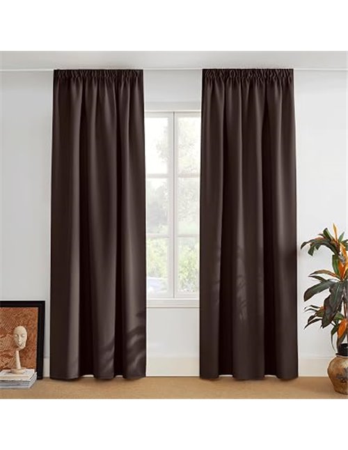PONY DANCE Cortinas Opacas 2 Piezas Cortina Termica Aislante Frio y Calor para Dormitorio Matrimonio/Salon Modernas para Riel co