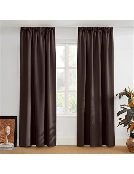 PONY DANCE Cortinas Opacas 2 Piezas Cortina Termica Aislante Frio y Calor para Dormitorio Matrimonio/Salon Modernas para Riel co