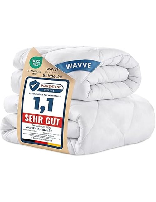 WAVVE Edredón Relleno Nórdico 220x240 cm para Cama 135 150, Juego de 2 Piezas Verano 150gr/m² + 4 Estaciones 300gr/m²  Invierno 